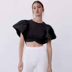 Zara black crop top, size L